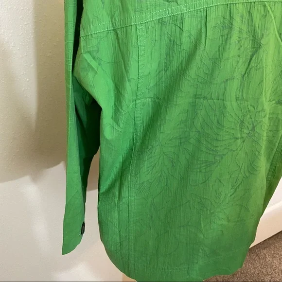 90’s Karen Scott Button Blouse Top PM Green Button Down Shirt Top 3/4 Sl… - Picture 9 of 11